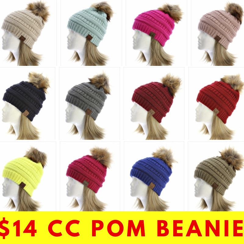 CC Beanie with Removable Poms (12 colors) - My Jewel Candy