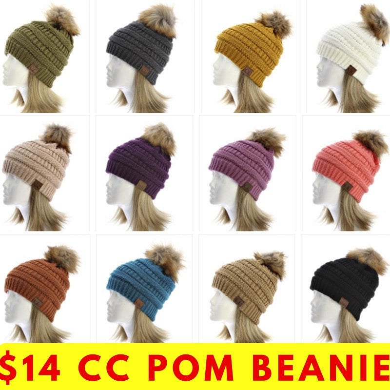 CC Beanie with Removable Poms (12 colors) - My Jewel Candy