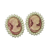 Lavender Colored Cameo Earrings - My Jewel Candy - 2