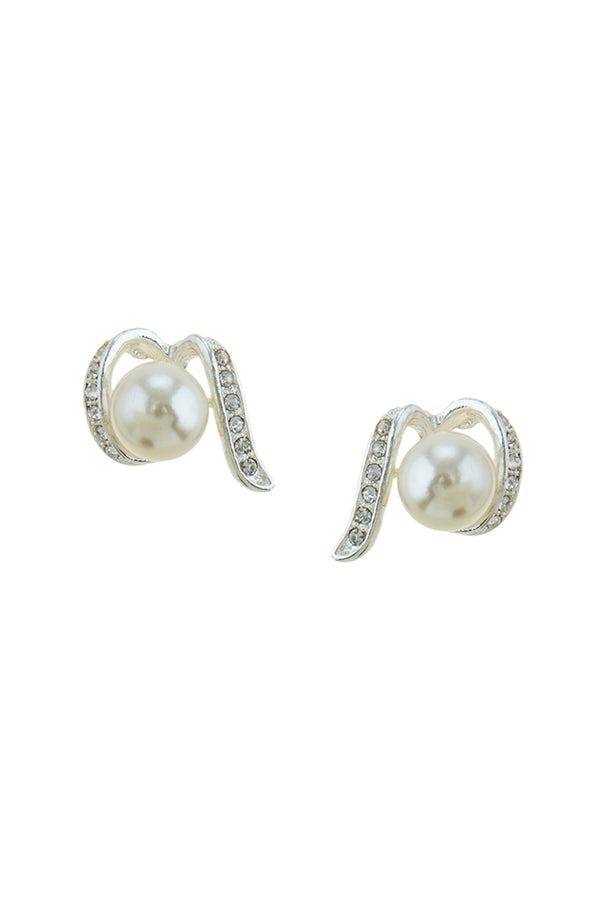 Rhinestone Wrapped Pearl Earrings