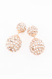 Oval Double-Sided Crystal Earrings (Gold) - My Jewel Candy - 1