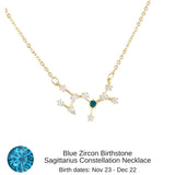 Aquarius Birthstone Constellation Zodiac Necklace (with Amethyst Birthstone) - "Star Candy"