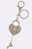 "Key to My Heart" Encrusted Key Chain - My Jewel Candy - 2