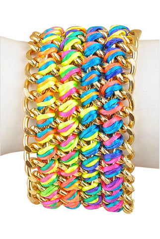 Neon Woven Chain Bracelet - My Jewel Candy - 1