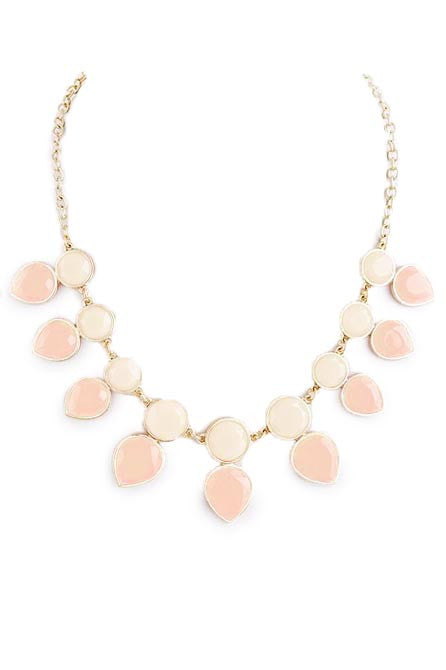 Beige Round and Teardrop Necklace - My Jewel Candy - 1