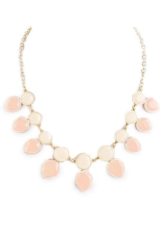 Beige Round and Teardrop Necklace - My Jewel Candy - 1