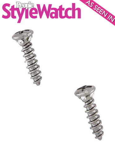 Screwed Crystal Earrings (Gunmetal) - As seen in People Style Watch Magazine - My Jewel Candy - 1
