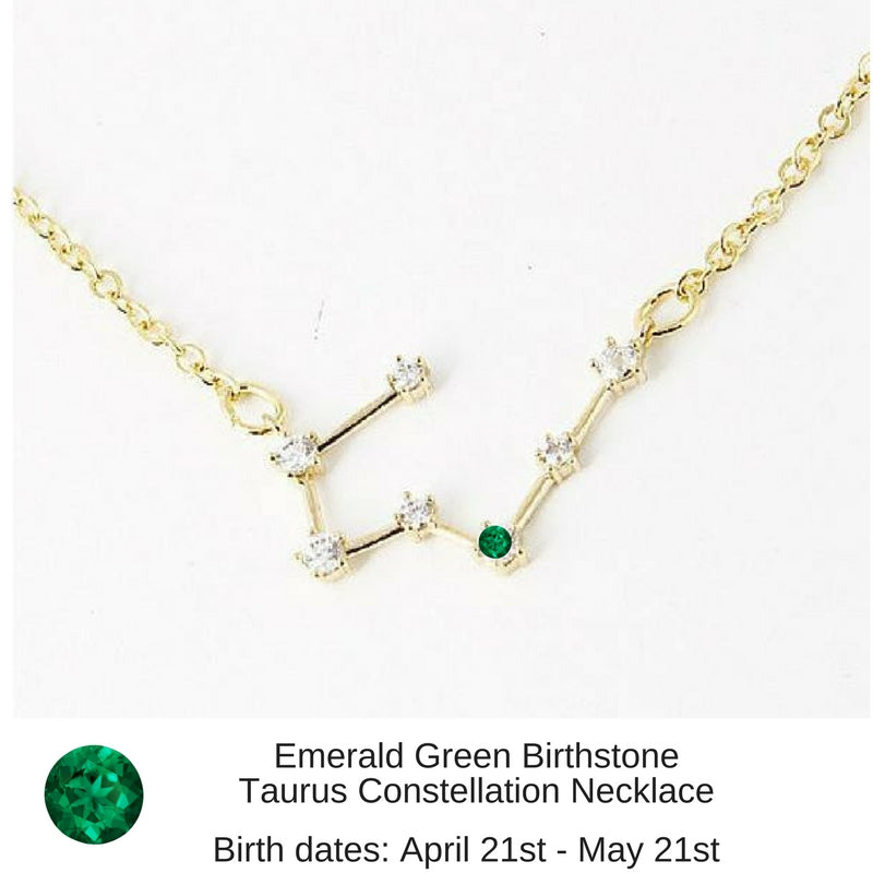 Taurus horoscope necklace with birthstone and charms | LAVANI Jewels