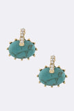 Cream Oval Stone Earrings - My Jewel Candy - 2