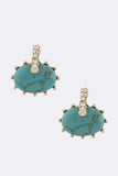 Turquoise Oval Stone Earrings - My Jewel Candy - 1