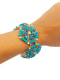 Turquoise & Crystal Hexagon Bracelet - My Jewel Candy - 3