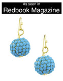 Turquoise Dangle Disco Ball Earrings - My Jewel Candy - 1