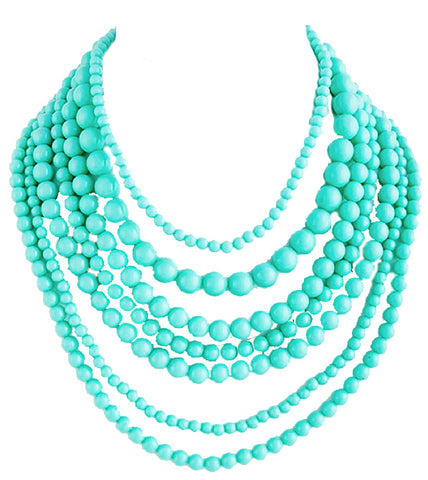 Turquoise Layered Bead Necklace - My Jewel Candy