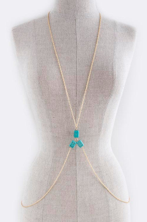 Turquoise Accent Body Chain - My Jewel Candy