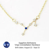 Libra Constellation Zodiac Necklace with Light Pink Birthstone - "Star Candy"