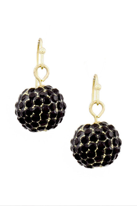 Black Dangle Disco Ball Earrings - My Jewel Candy - 1