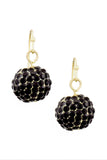 Black Dangle Disco Ball Earrings - My Jewel Candy - 1