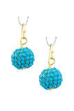 Turquoise Dangle Disco Ball Earrings - My Jewel Candy - 7