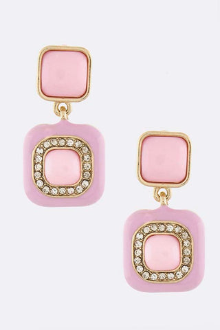 Cotton Candy Squares Earrings - My Jewel Candy - 1