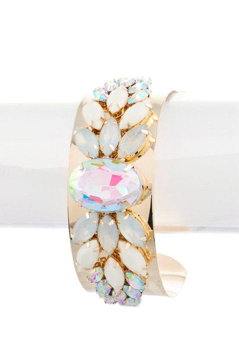 Cream Floral Cuff Bracelet - My Jewel Candy - 1