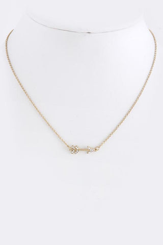 Crystal Line Arrow Accent Necklace - My Jewel Candy - 1
