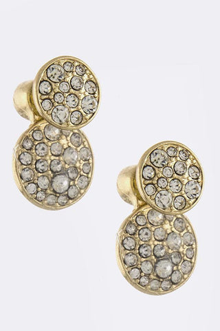Double-Sided Stud Crystal Circle Earrings - My Jewel Candy