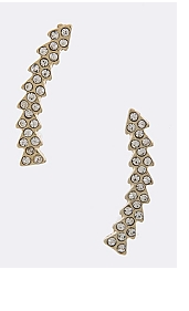 Crystal Pave Delicated Design ear Crawler. - My Jewel Candy