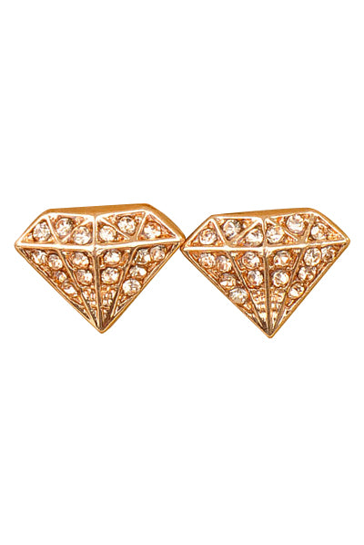 Rose Gold "Diamond" Earrings - My Jewel Candy