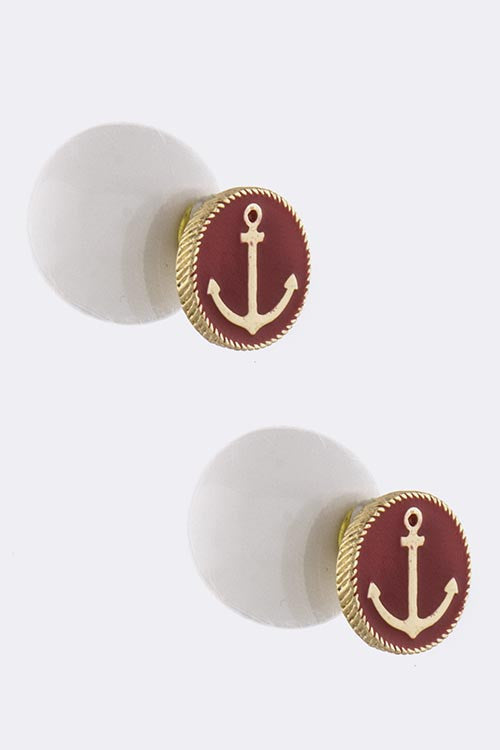 Double Sided Anchor Accent Earrings - My Jewel Candy - 1
