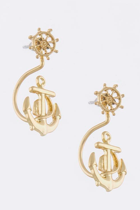 Curved Anchor Earrings - My Jewel Candy - 1