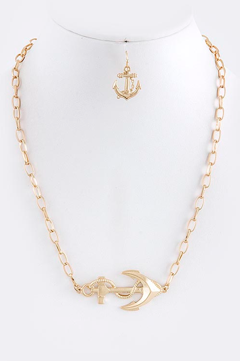 Side Anchor Chain Necklace - My Jewel Candy - 1