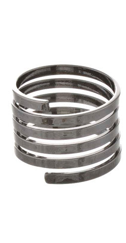 Gun Metal Spiral Knuckle Ring - My Jewel Candy