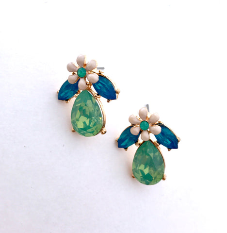 Floral Crystal Earrings