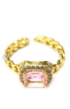 Leopard Ring, Emerald Ring, Baby Pink Ring