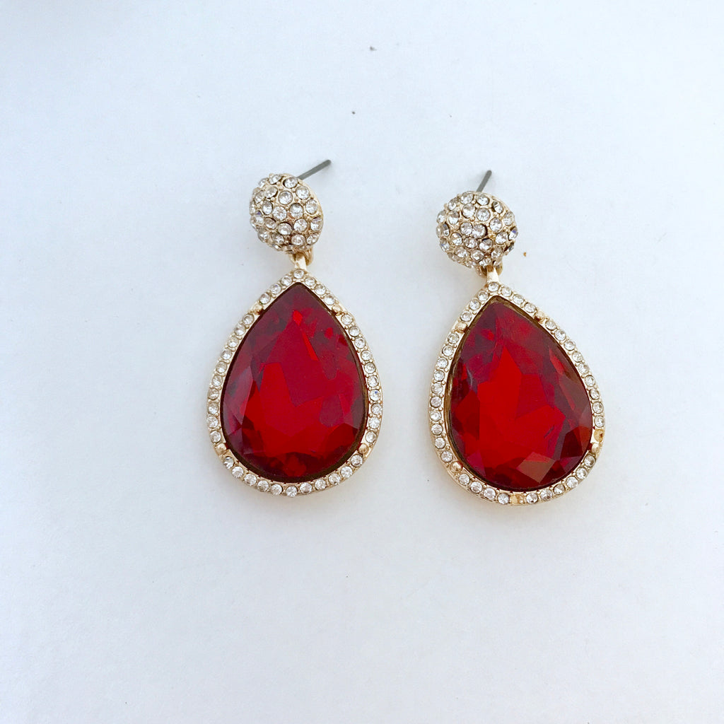 Royal Ruby Crystal Earrings🌹👑