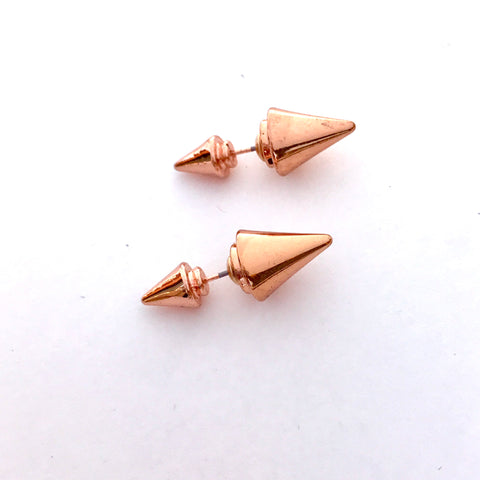 Rose Gold Double Sided Earrings