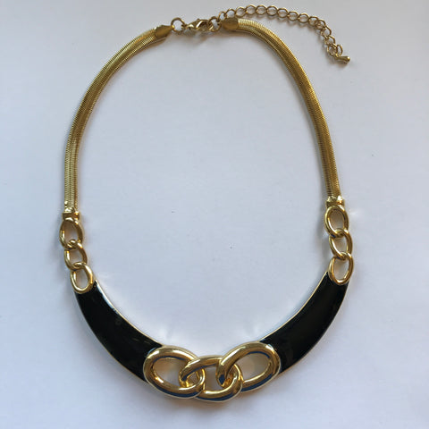 Black and Gold Collar Necklace