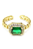 Leopard Ring, Emerald Ring, Baby Pink Ring