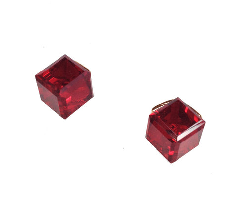 Merlot Cubes Stud Earrings - My Jewel Candy