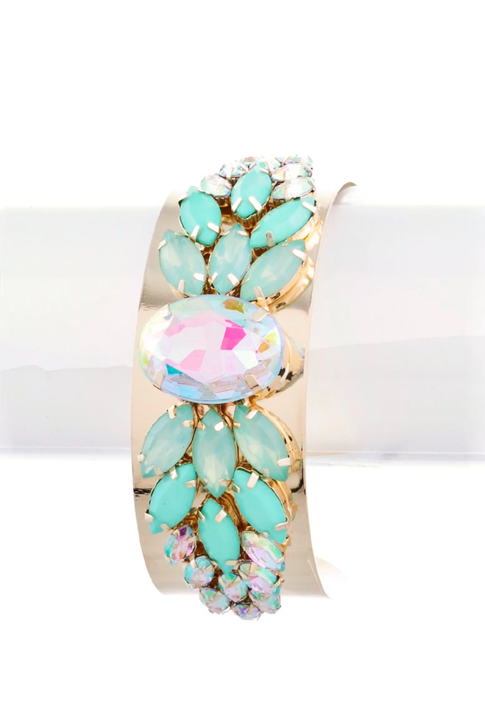 Mint Floral Cuff Bracelet - My Jewel Candy - 1