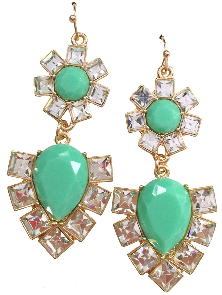 Mint Jeweled Earrings - My Jewel Candy