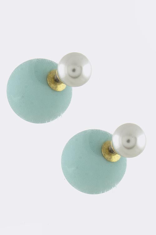 Mint Pearl Double-Sided Earrings - My Jewel Candy