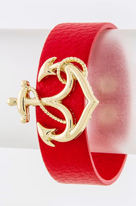 Red Anchor Wrap Bracelet - My Jewel Candy - 1