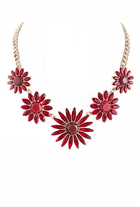 Red Flowers Necklace - My Jewel Candy