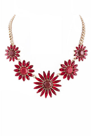 Red Flowers Necklace - My Jewel Candy