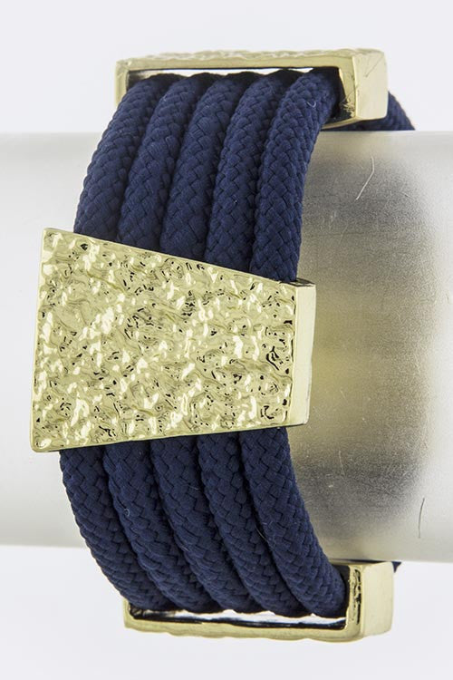 Navy & Gold Textured Rope Bracelet - My Jewel Candy