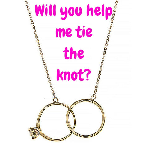 Tie the Knot Engagement Rings Necklace - My Jewel Candy