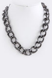 Gunmetal Chain Necklace - My Jewel Candy - 1