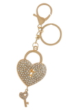"Key to My Heart" Encrusted Key Chain - My Jewel Candy - 1