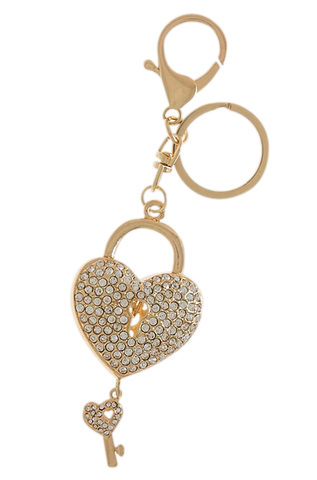 "Key to My Heart" Encrusted Key Chain - My Jewel Candy - 1